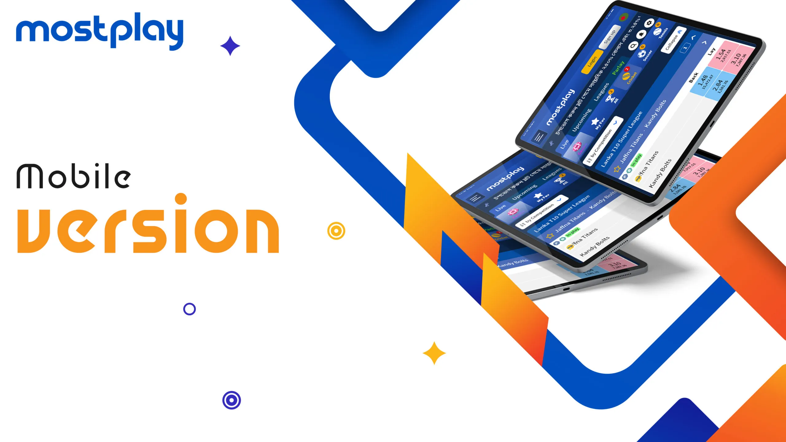 Mobile version of the Mostplay website